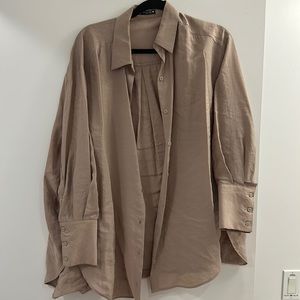 Zara oversized button down blouse